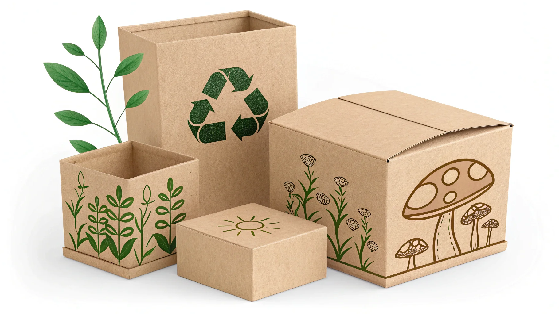 Different types of sustainable materials for cosmetic boxes