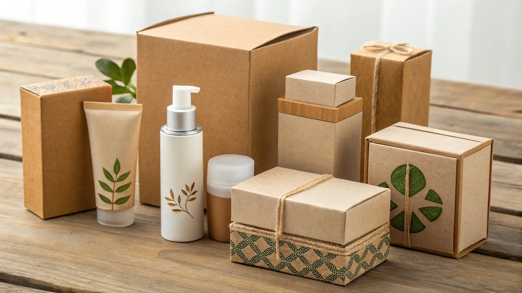 A person choosing between different eco-friendly cosmetic boxes