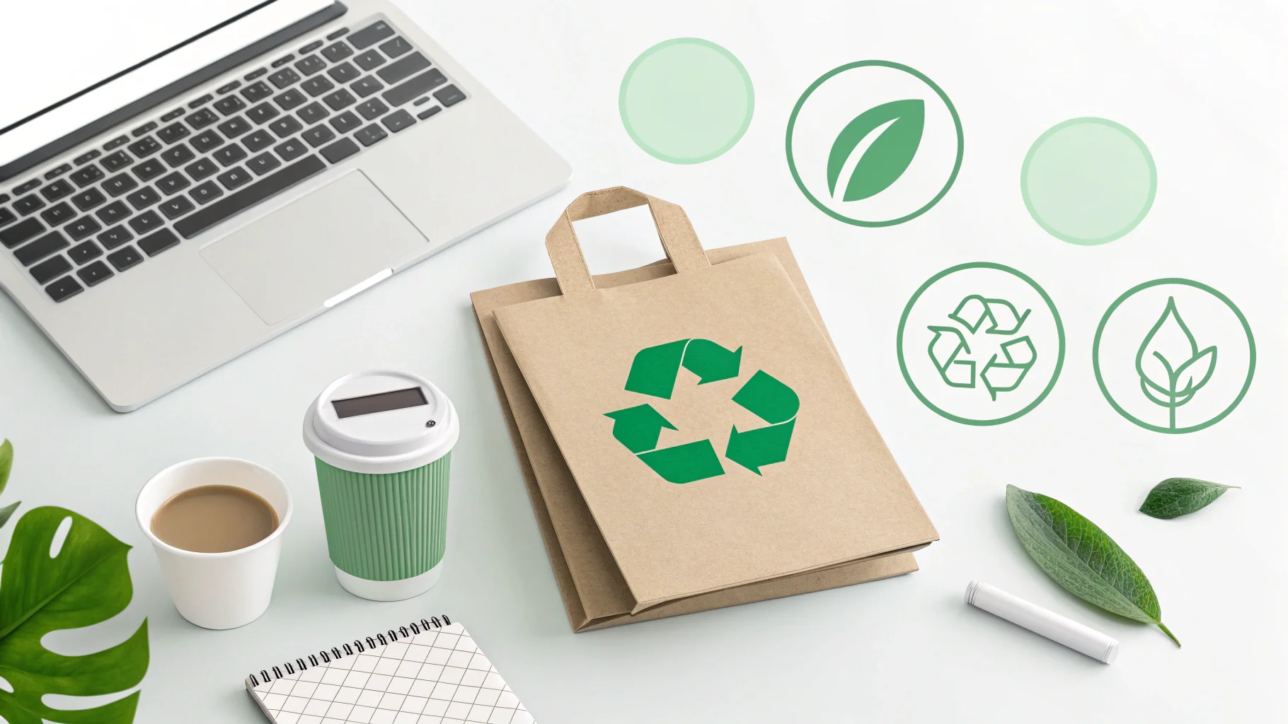 A recycling symbol on a plastic cosmetic bottle