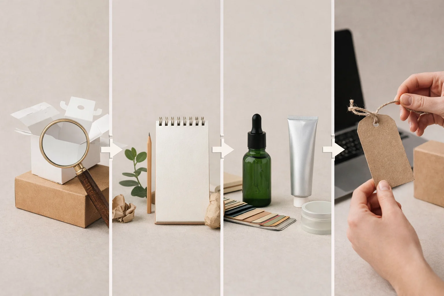 a flowchart showing the steps to implement sustainable packaging