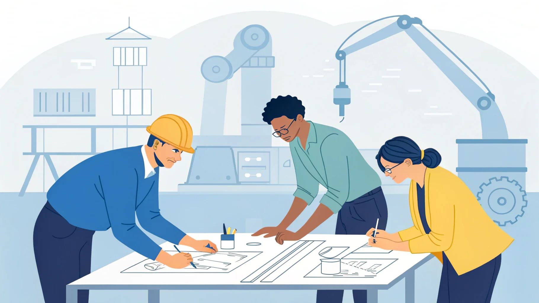 a designer and a manufacturer collaborating over a box design