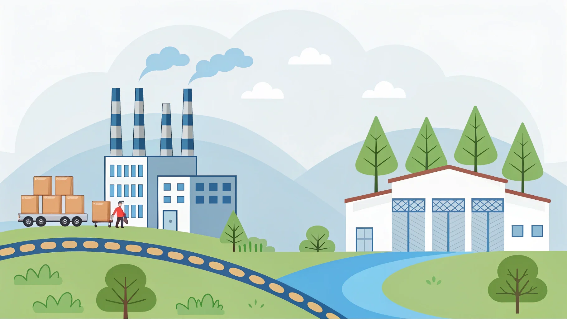 a variety of wholesale cosmetic packaging components on a factory line