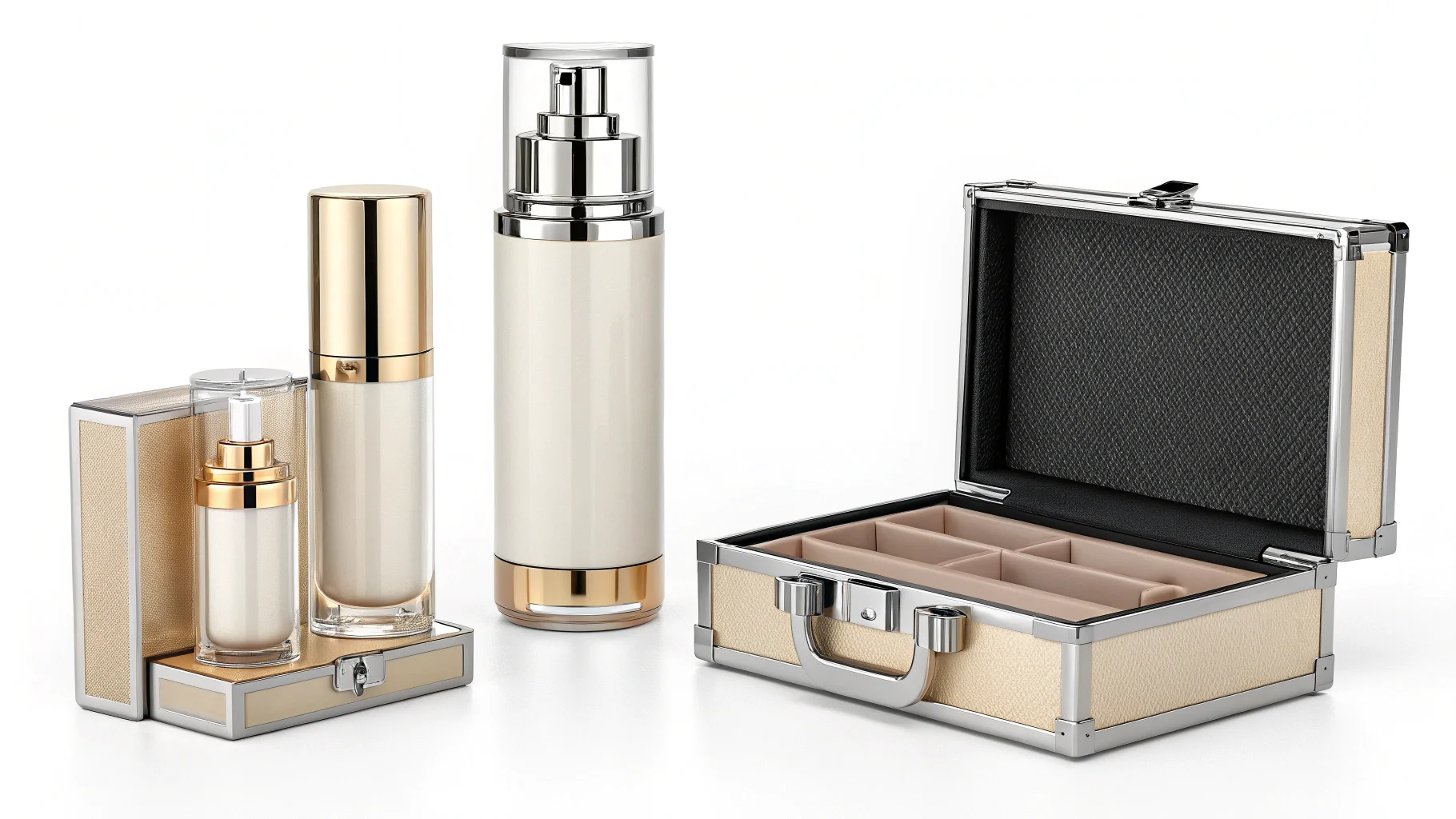 Different types of luxury packaging for skincare, makeup, and fragrance