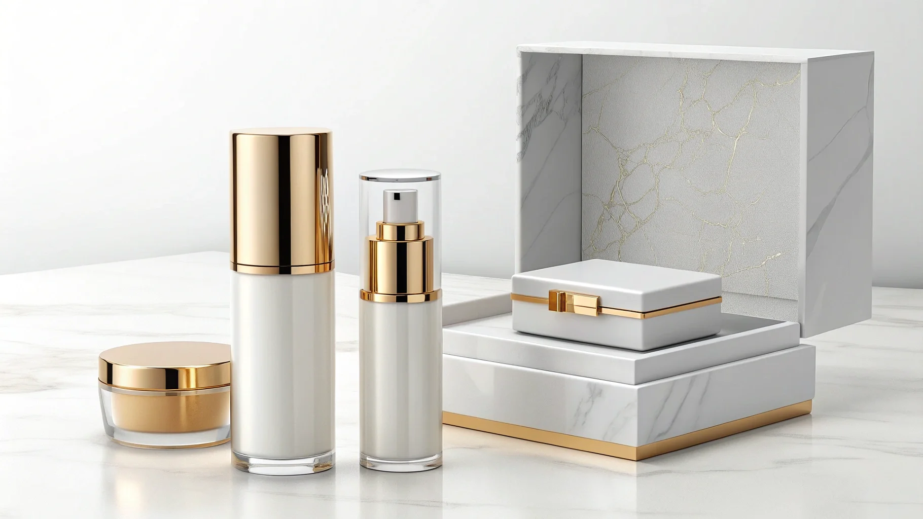 A person unboxing a luxury cosmetic product