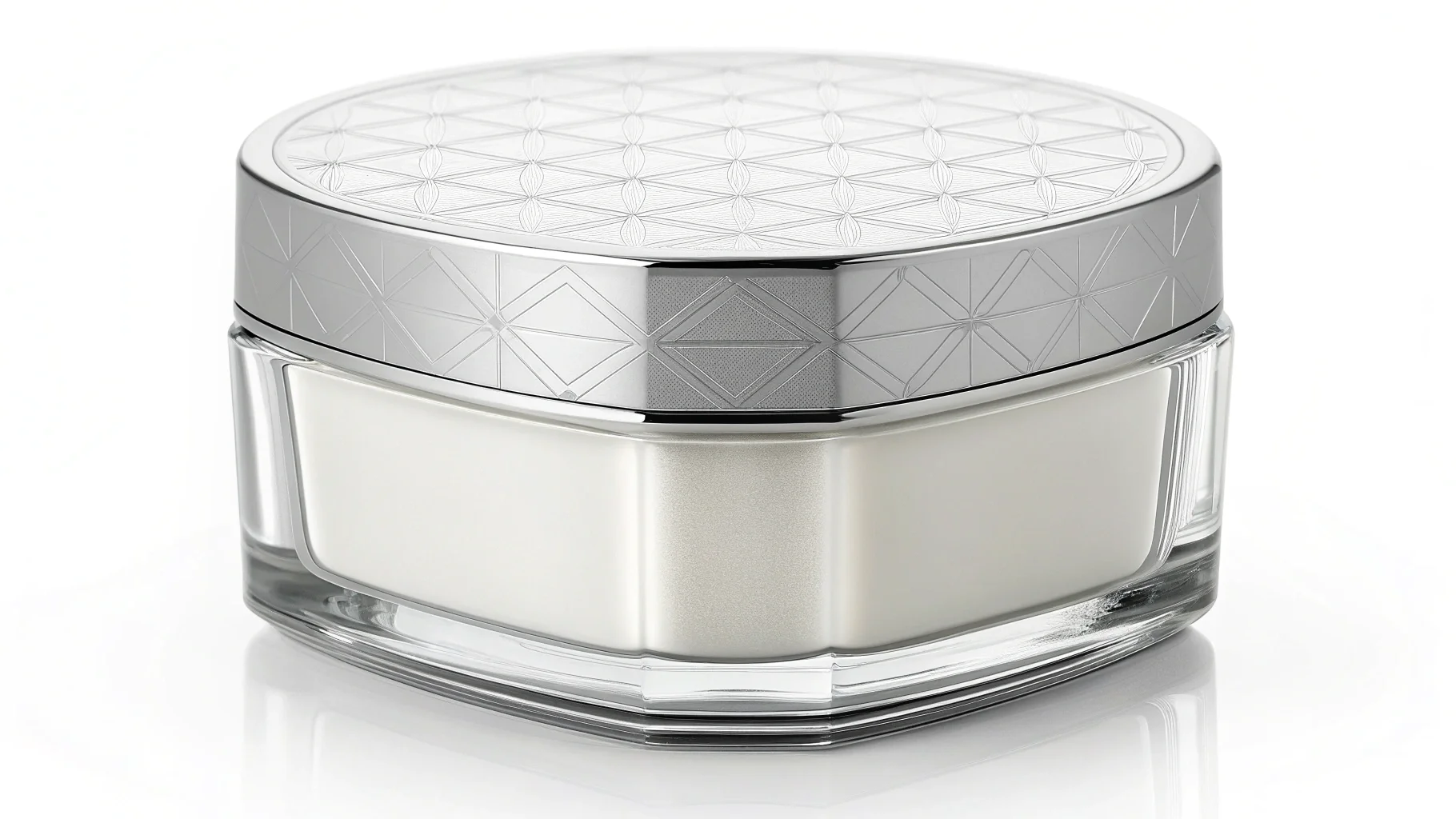 A display of different luxury materials like glass, metal, and textured paper