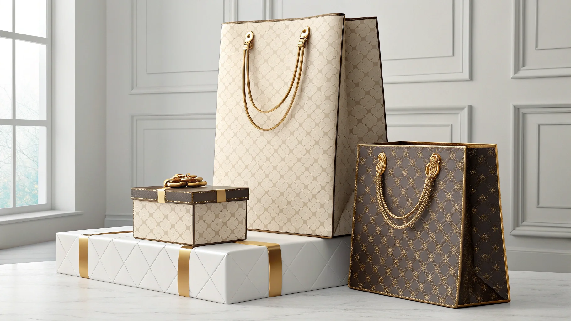 A luxury cream jar positioned next to its elegant box