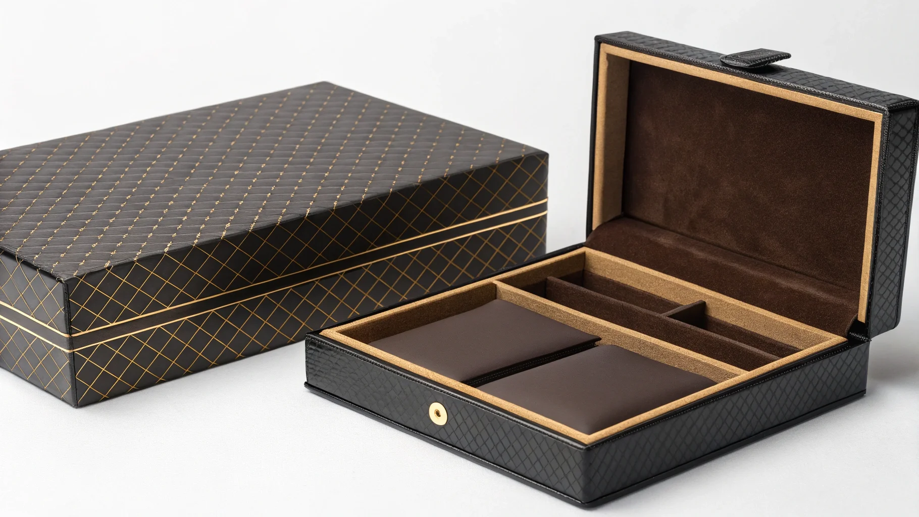 Close-up of hot foiling and embossing on a cosmetic box