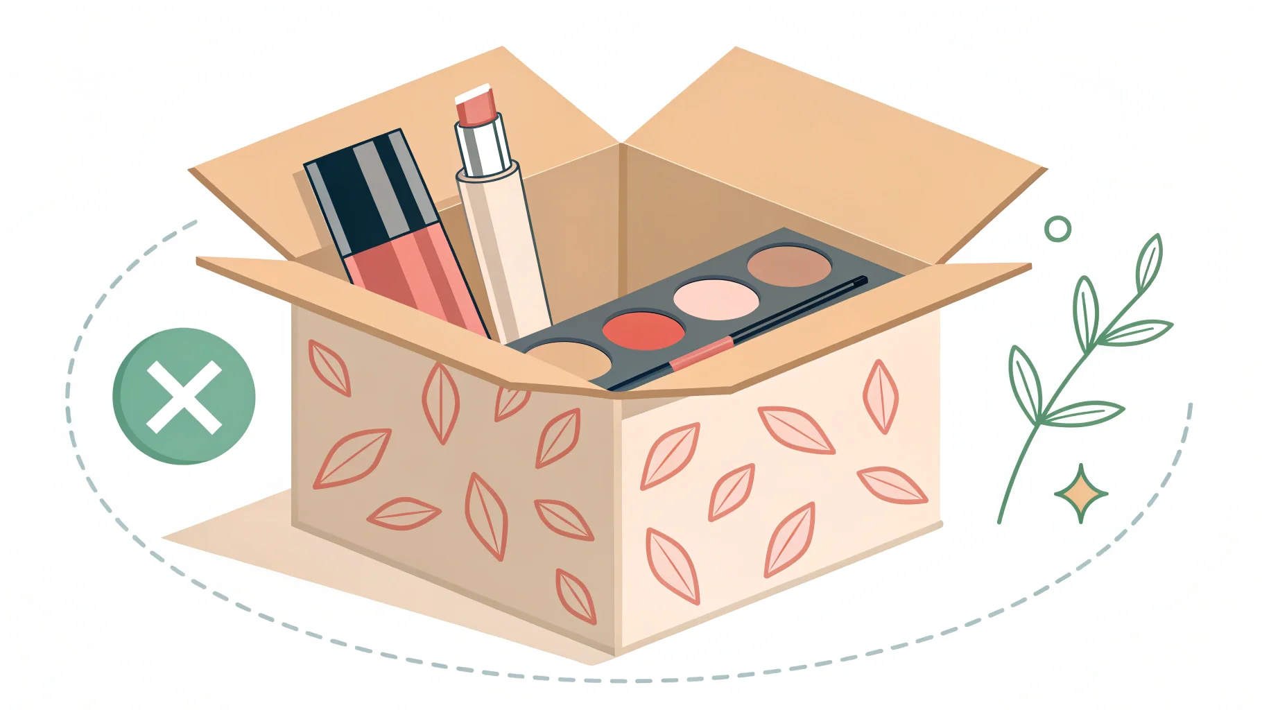 a crumpled and poorly designed cosmetic box