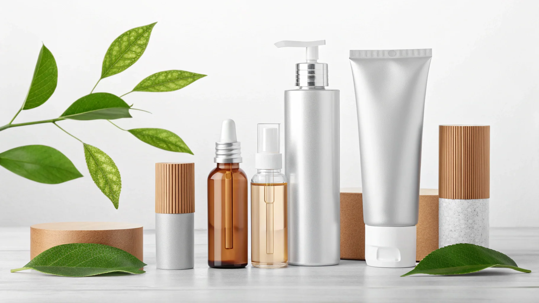 Samples of PCR plastic, glass, aluminum, and paperboard