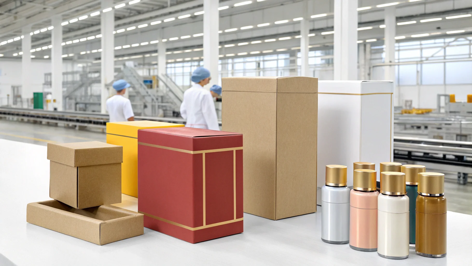 A quality control expert inspecting a cosmetic container with calipers