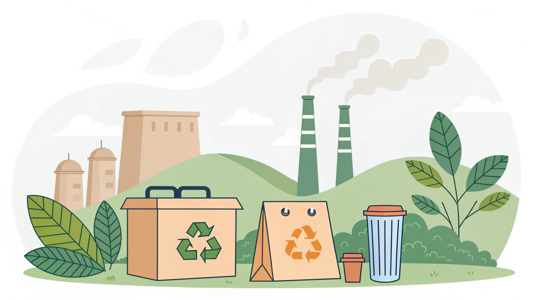 A red 'X' over a confusing recycling symbol on a cosmetic product