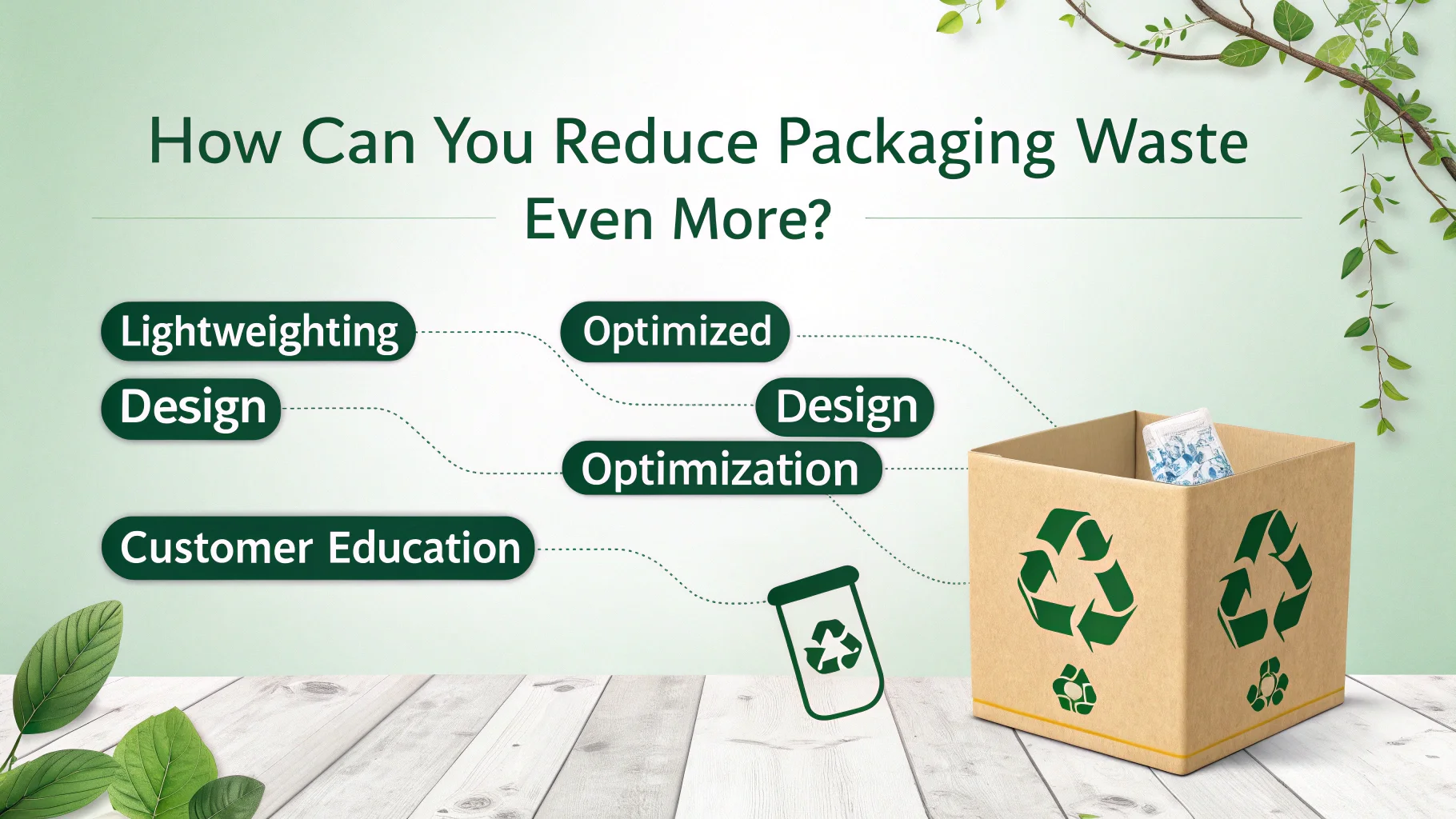 Optimized Packaging Design An image of a very small, perfectly sized box for a small product, showing no wasted space.