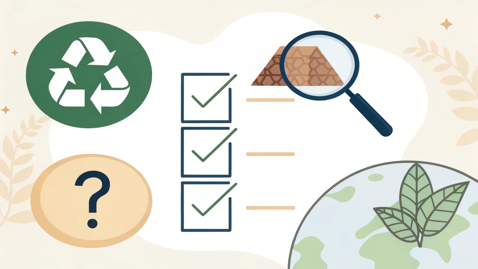 An image of a confusing recycling symbol on a package, with a question mark over it.