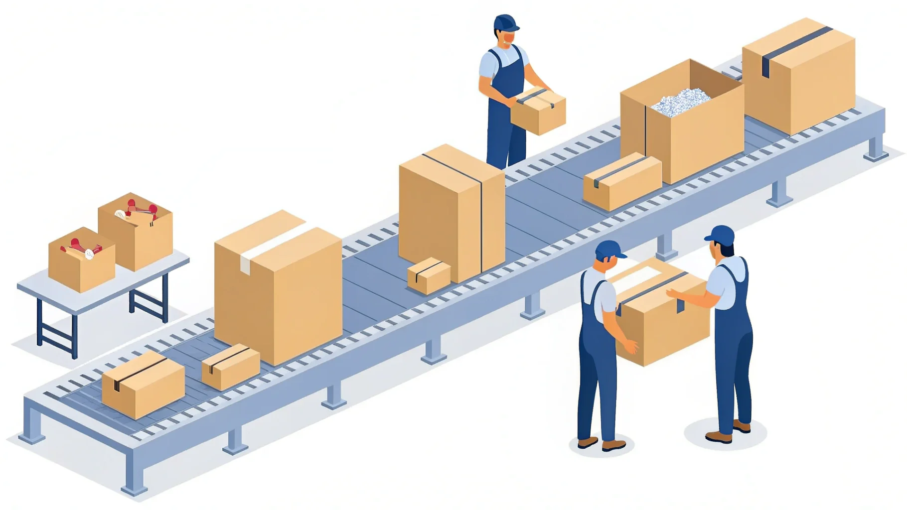 A stack of freshly made cardboard boxes in a factory