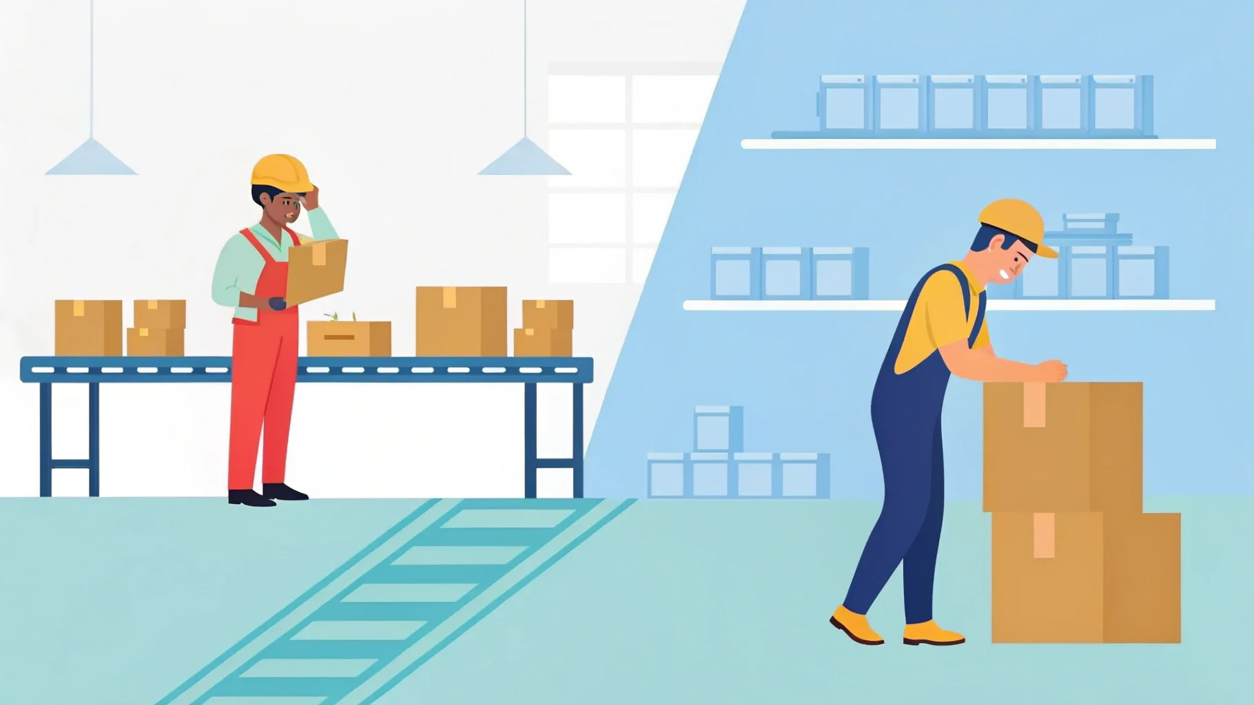 A person inspecting a structural sample of a mailer box from a supplier