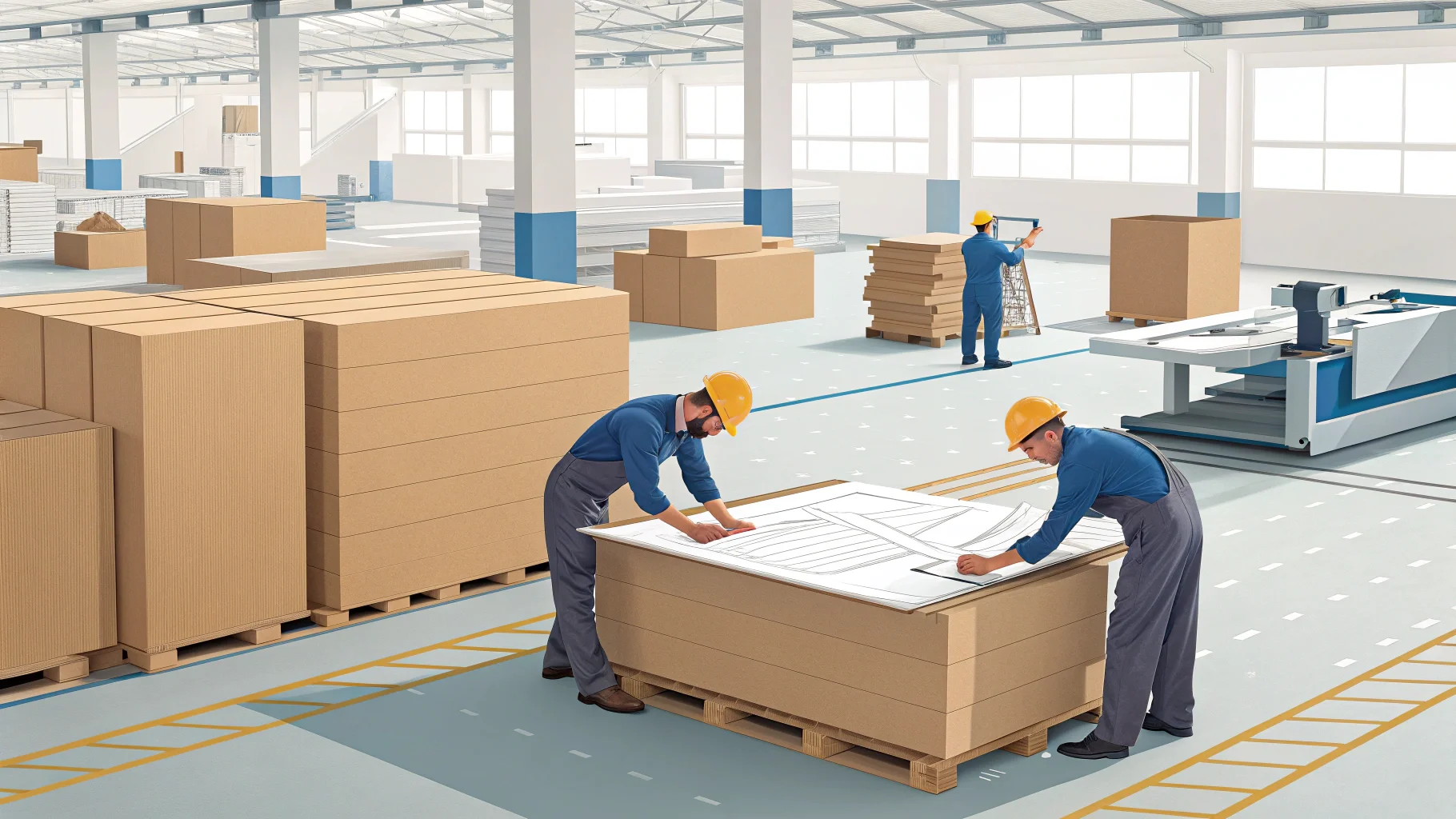 An infographic showing the steps of box production