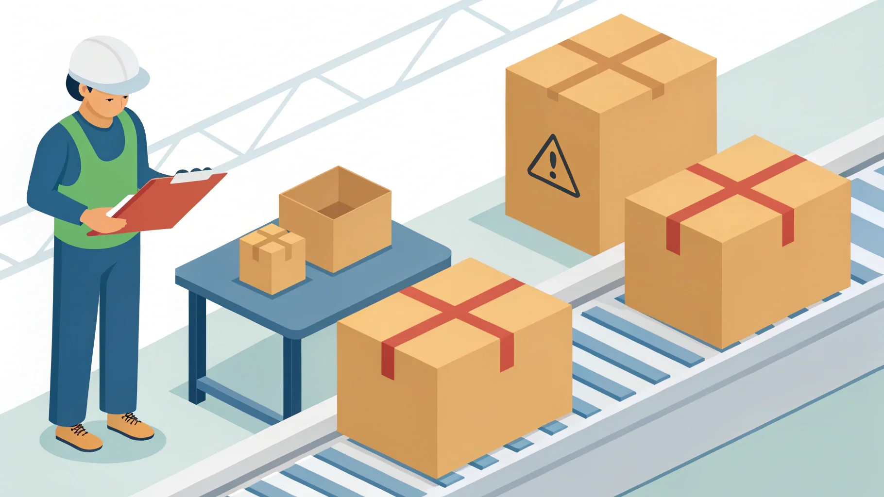 A stack of collapsed and damaged cosmetic boxes