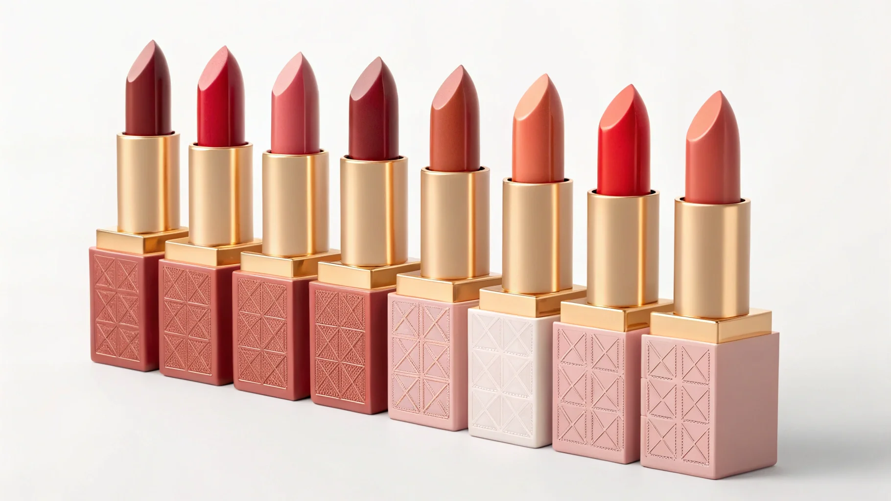 A full line of lipsticks with cohesive custom packaging