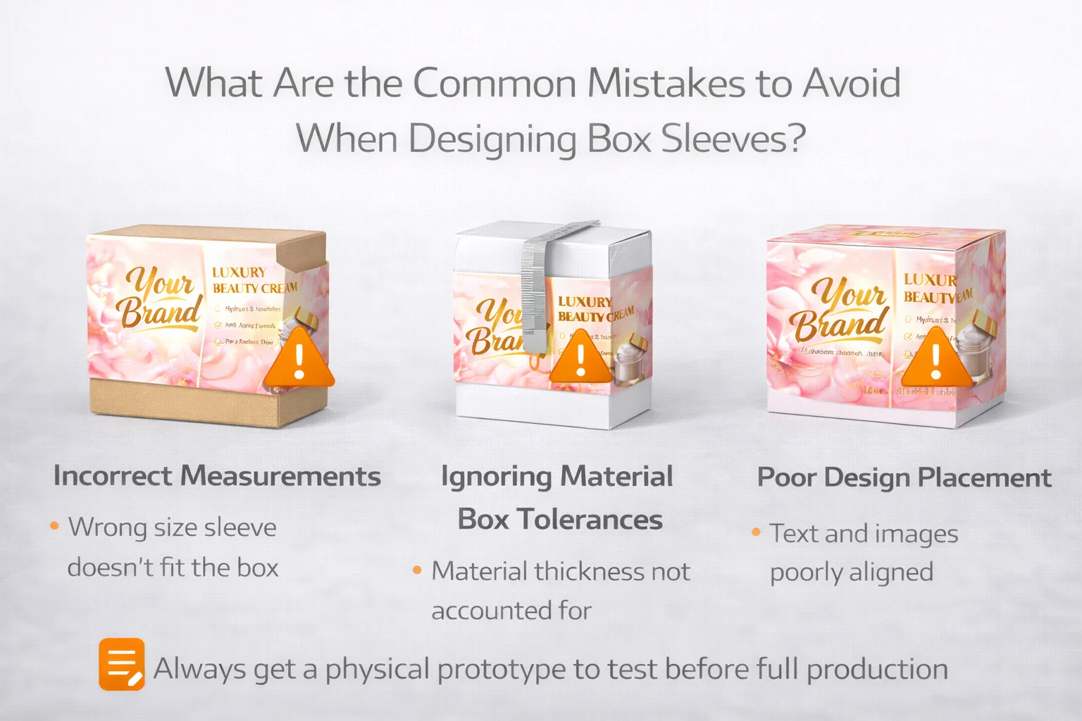 a sleeve that is too tight and ripping at the corner of a box