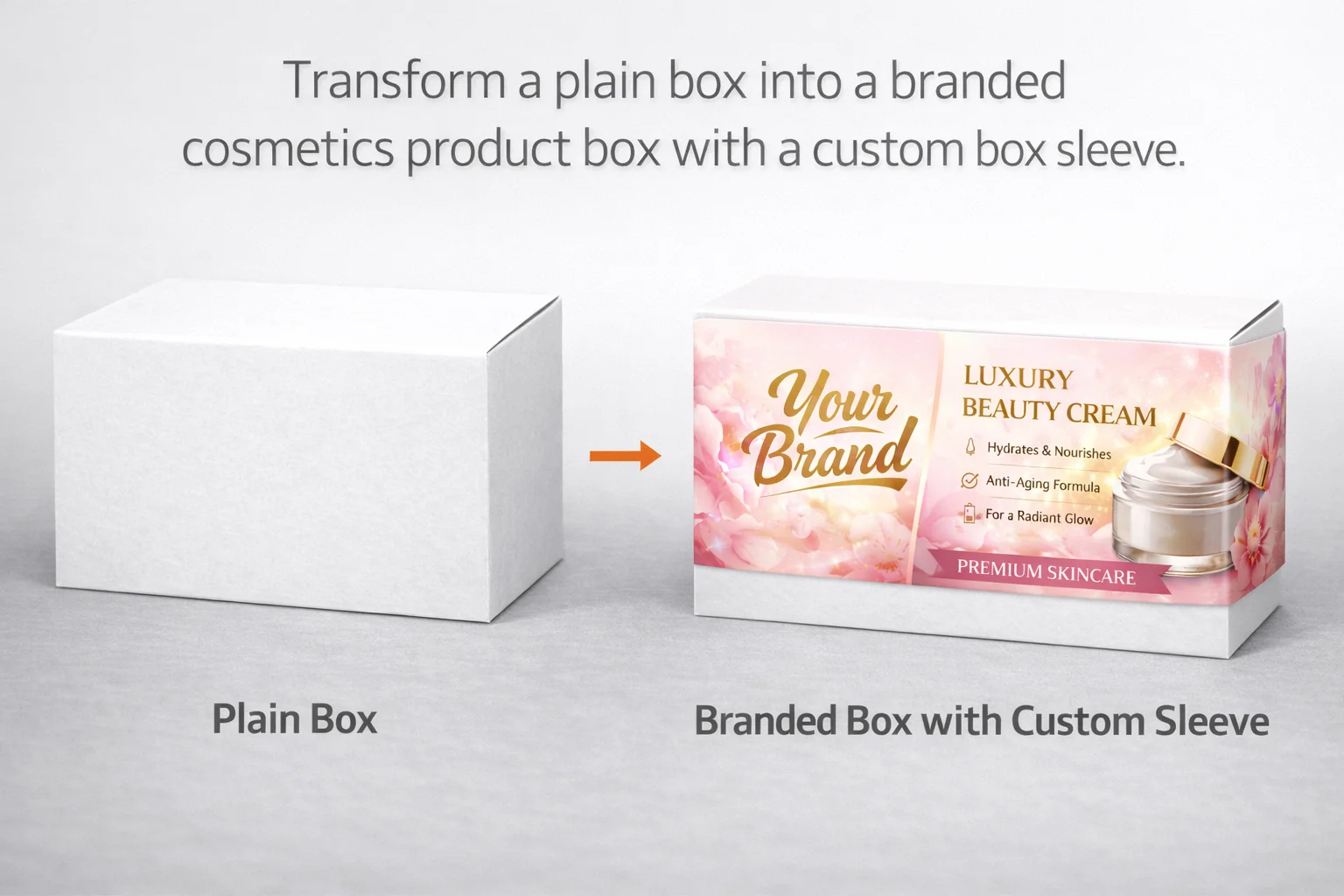 diagram showing a sleeve sliding over a plain box