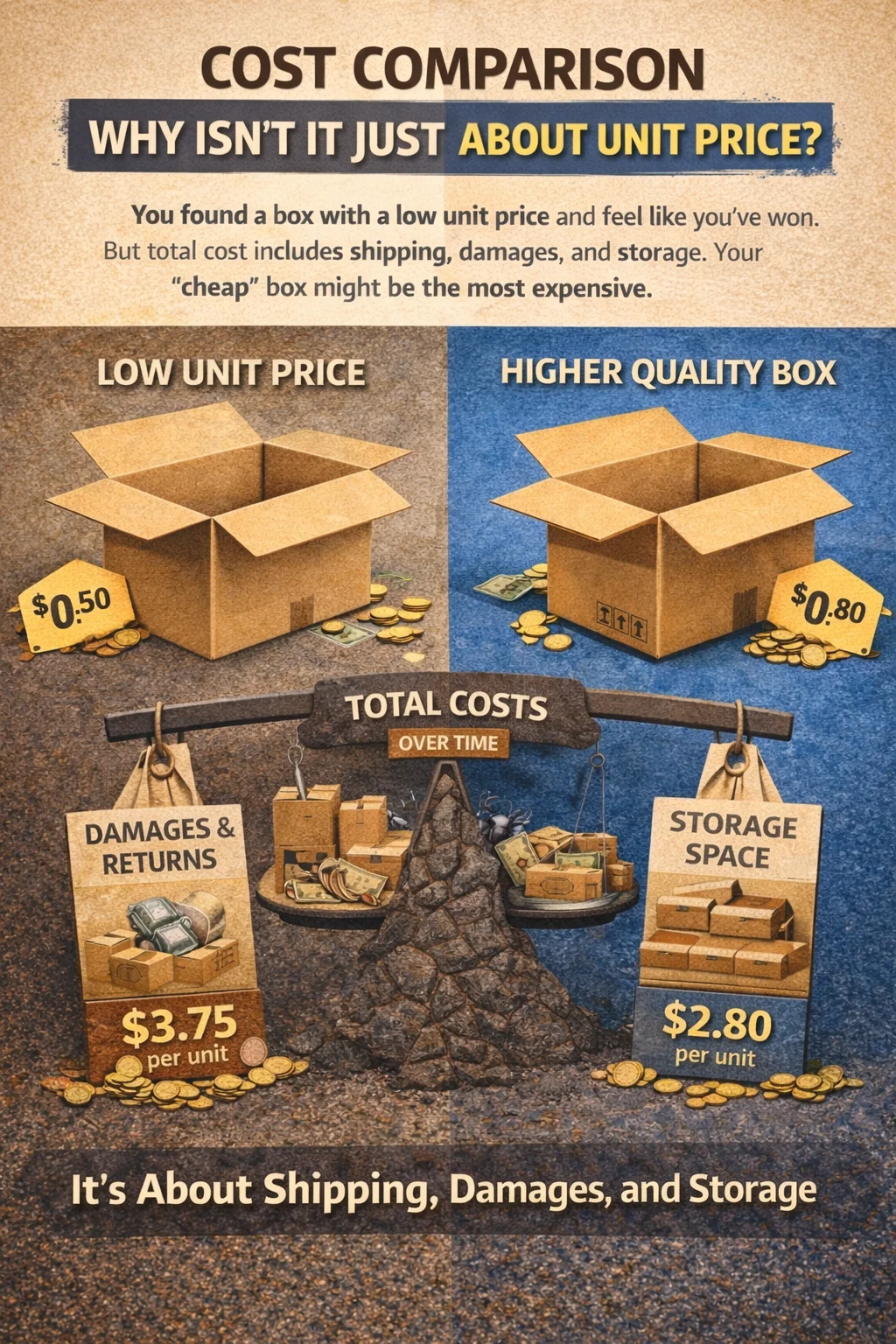 A calculator next to a stack of boxes