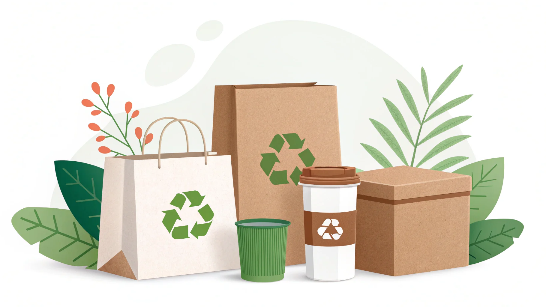 A serum box made from recycled Kraft paper with a green leaf symbol