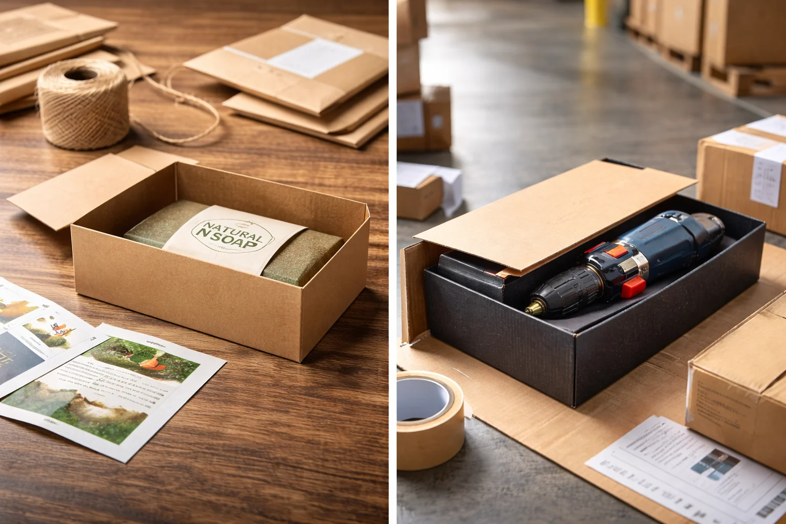 A very heavy product causing a sleeve box tray to bend