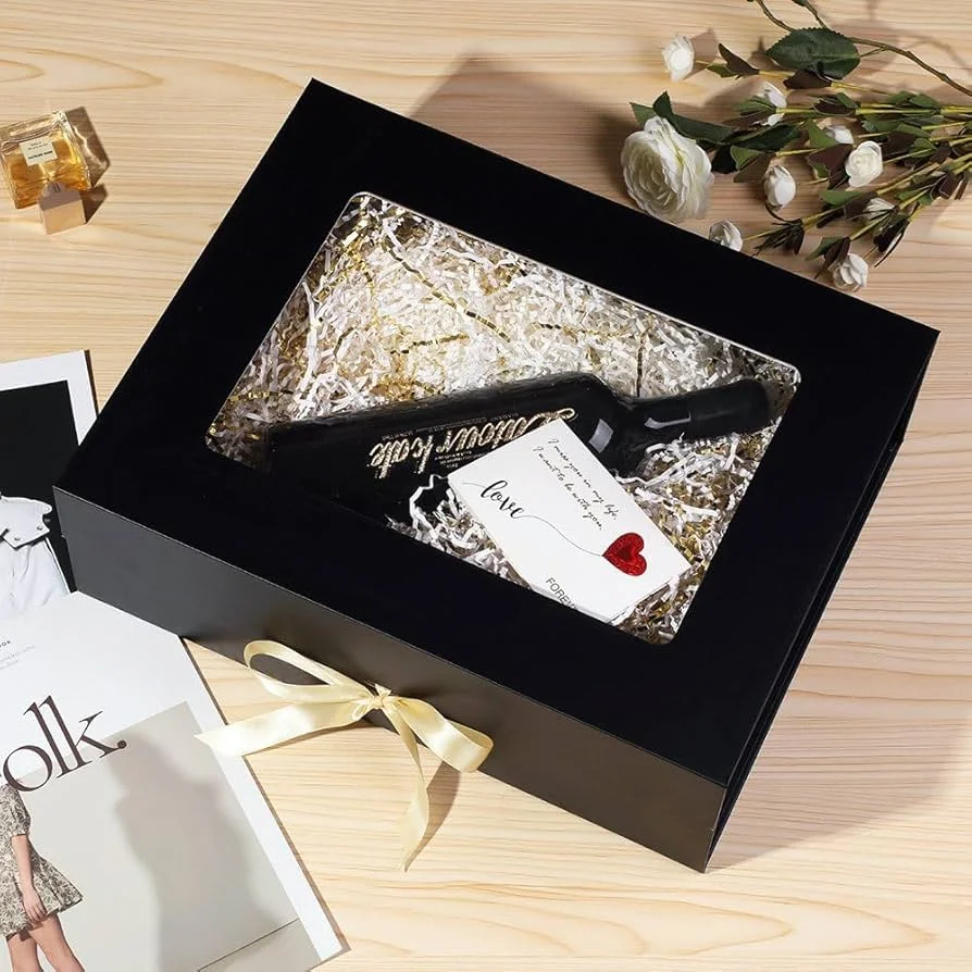 How Window Gift Boxes Work Close-up of a transparent window on a gift box