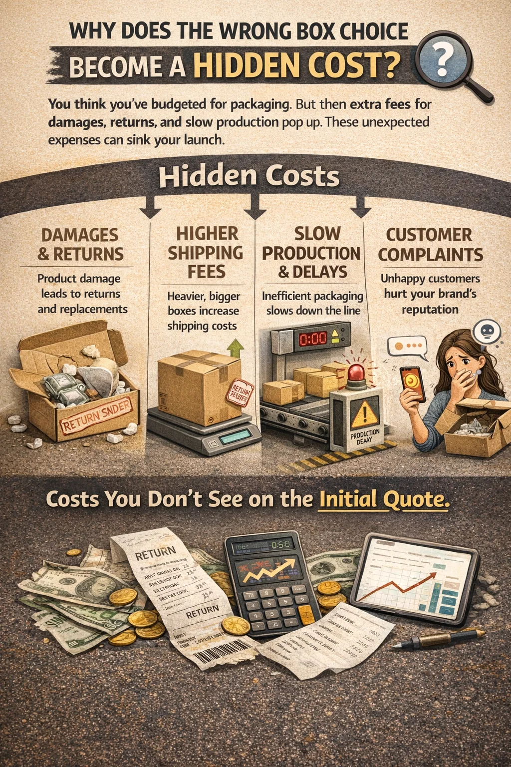 A pile of damaged boxes