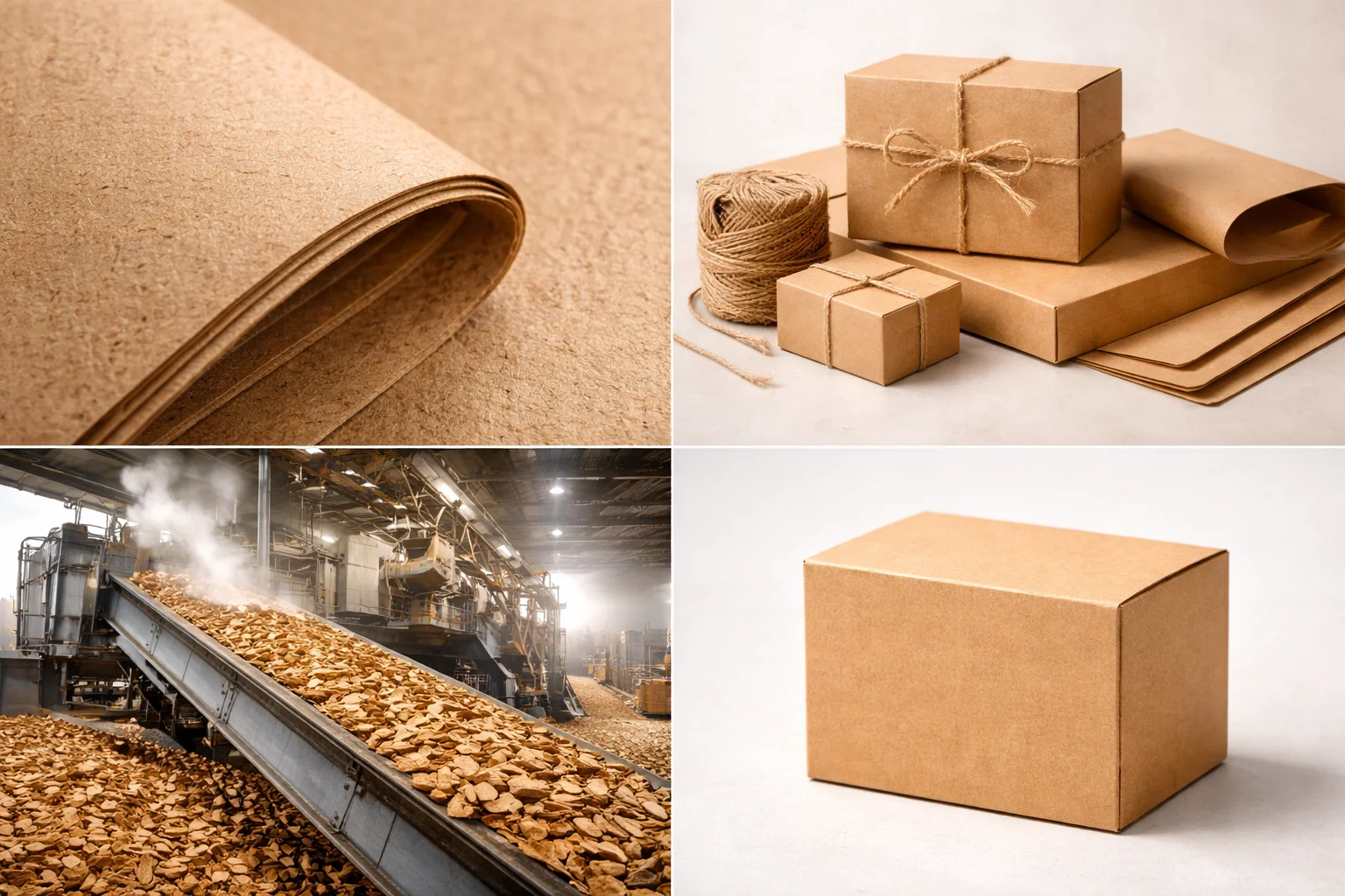 Close-up of the texture of a kraft paper box