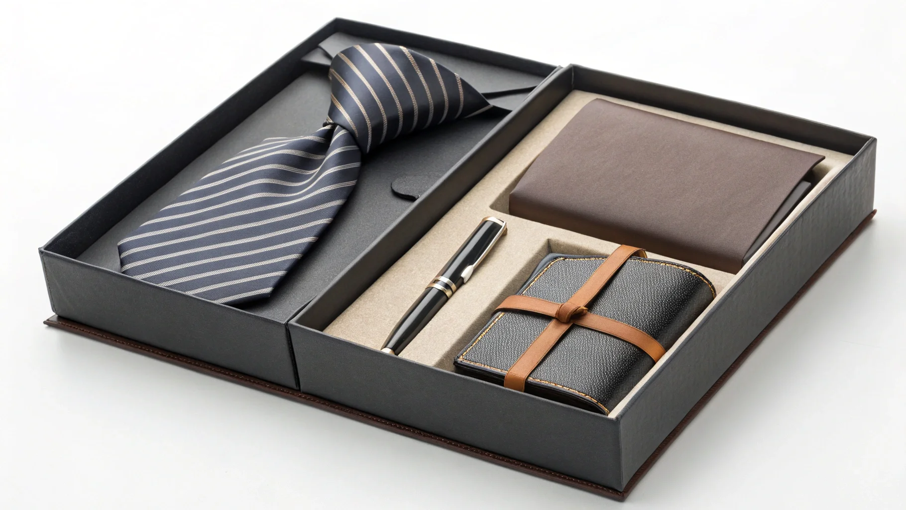 An example of a corporate gift box with custom inserts