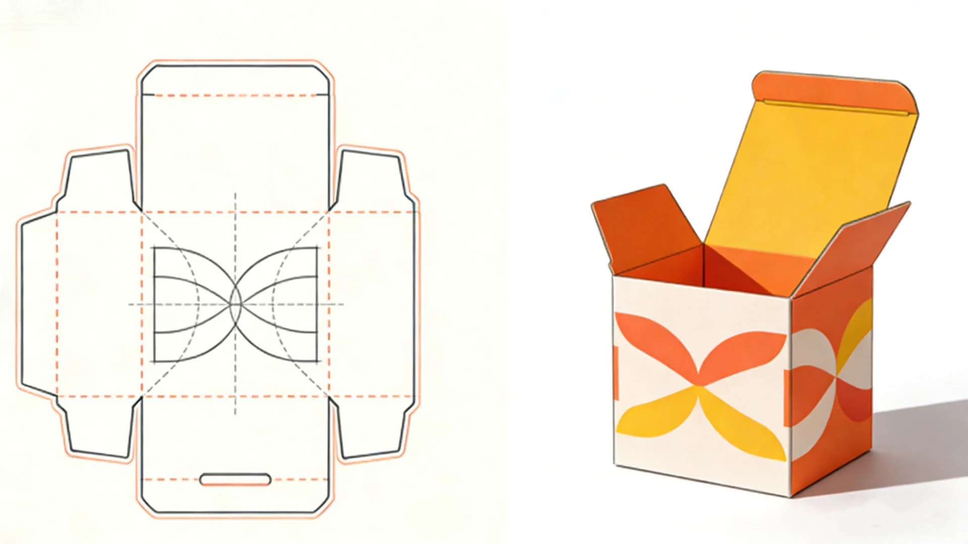 Measuring for a Tuck Box A person measuring a product next to a paperboard tuck box