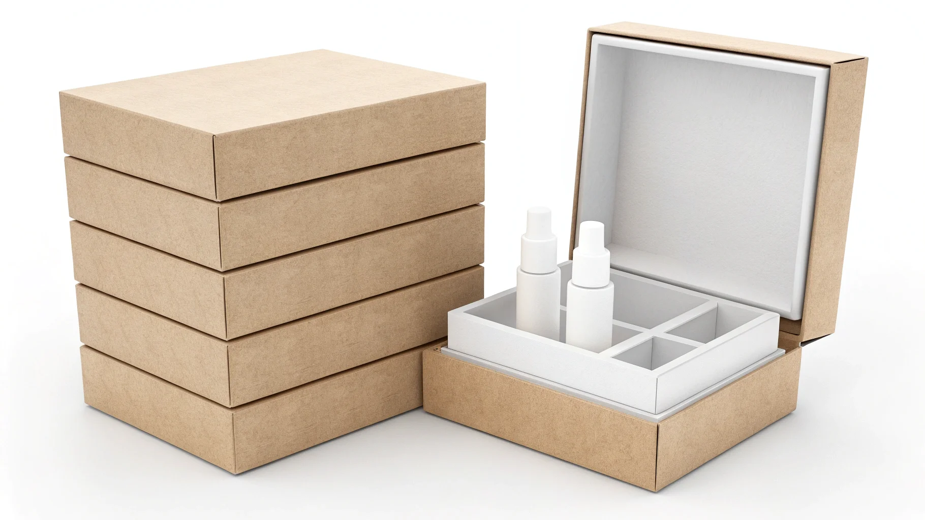 Different paper stock options for cosmetic boxes like Kraft and SBS