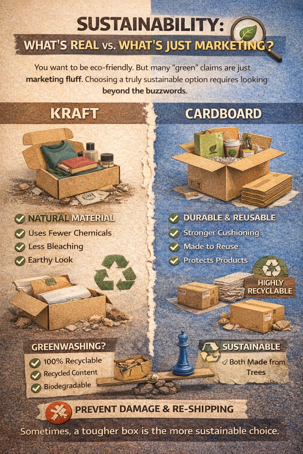 A recycling symbol on a box