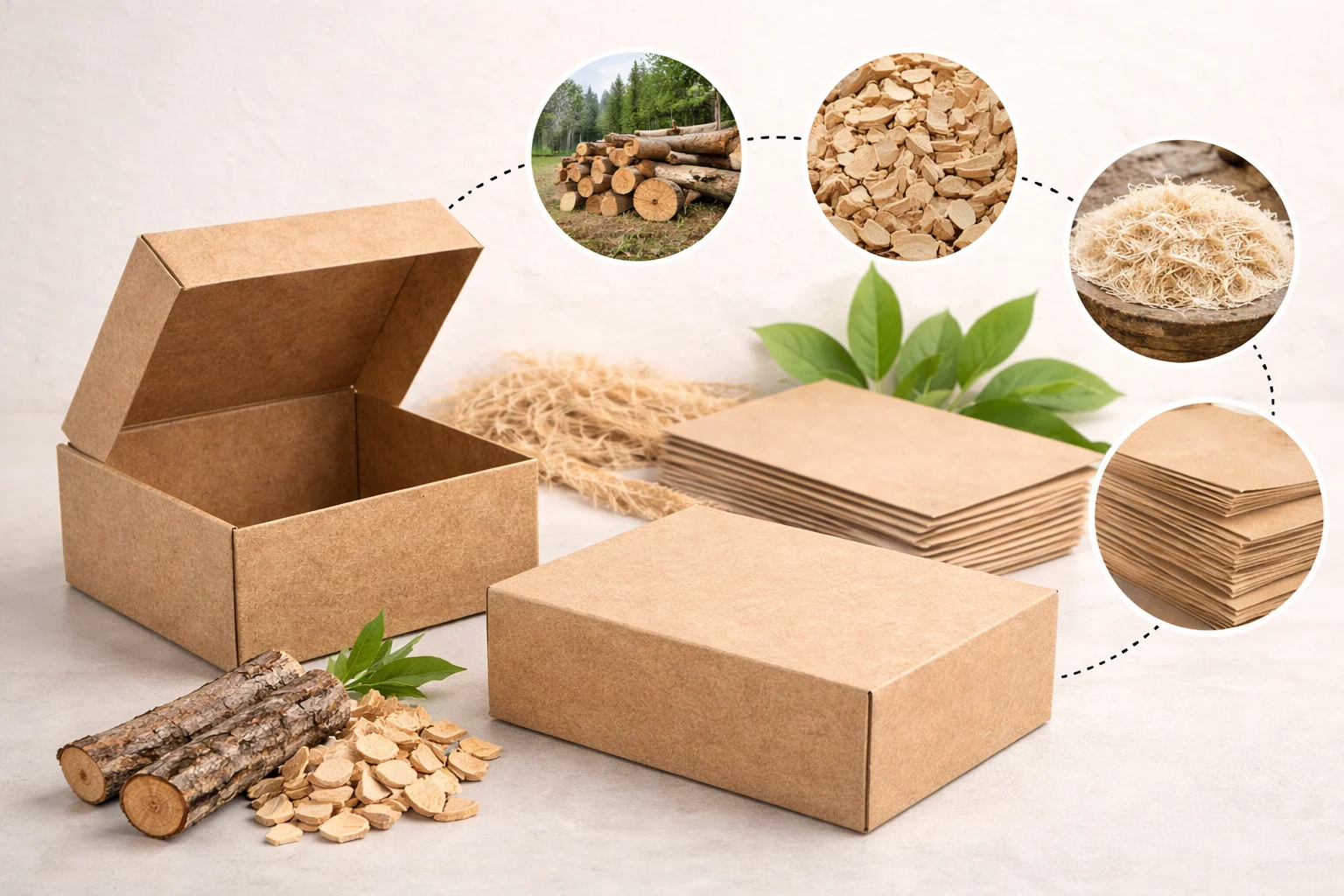 close-up of kraft paper texture