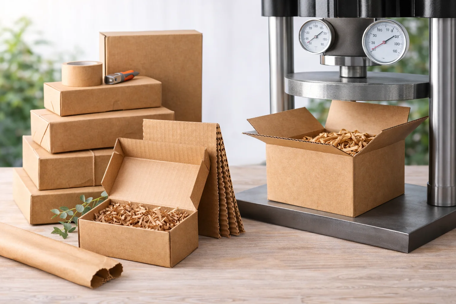 A heavy object being placed inside a sturdy kraft corrugated mailer box