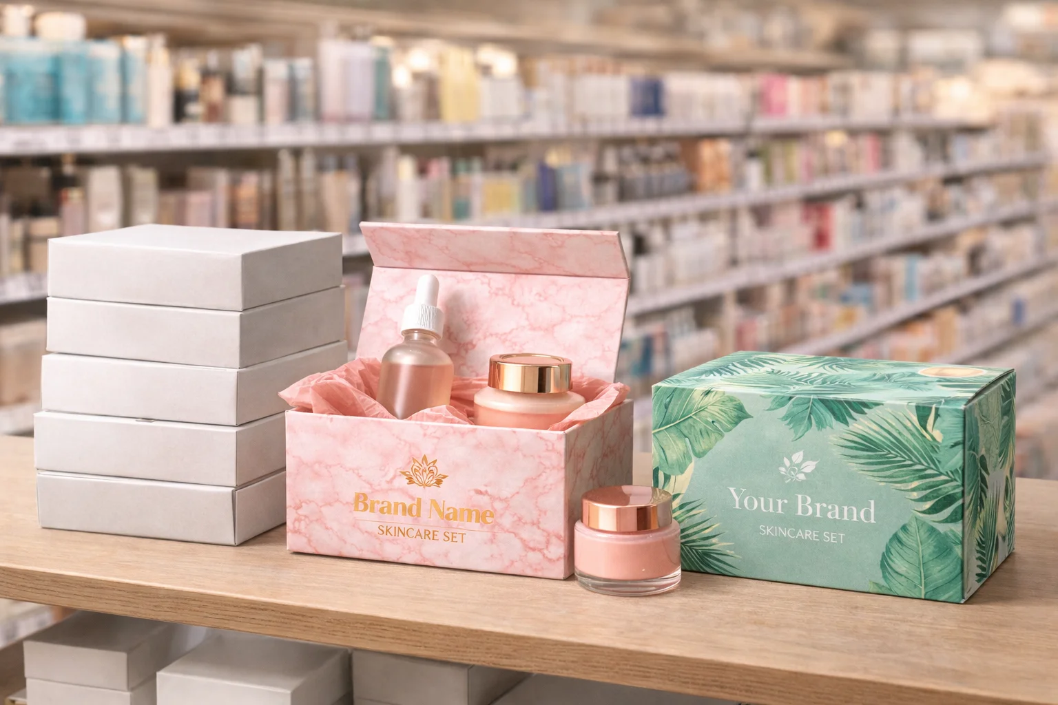 small brand owner happily looking at their custom boxes