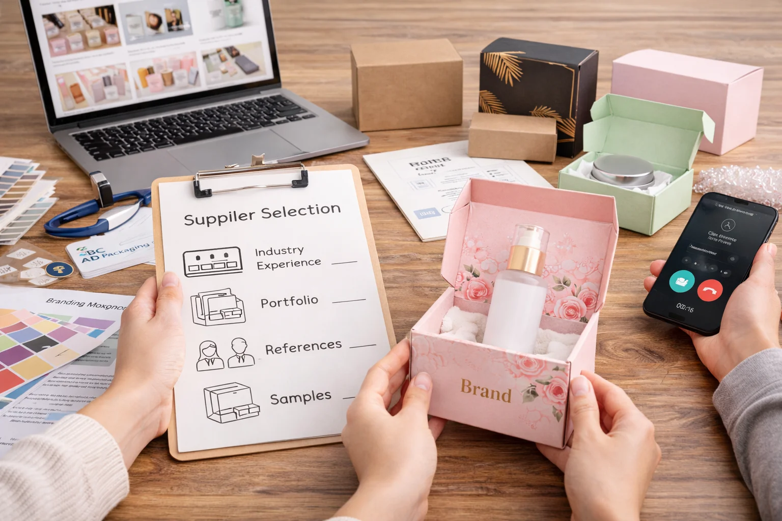 handshake between brand owner and packaging supplier