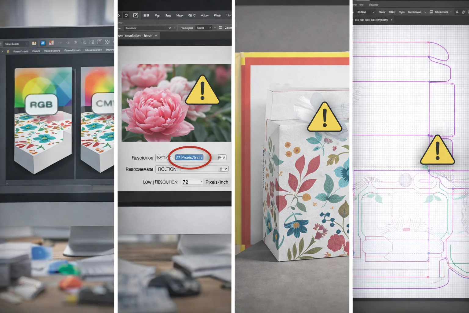 Mailer Box Print File Setup A designer looking at a print file on a computer screen