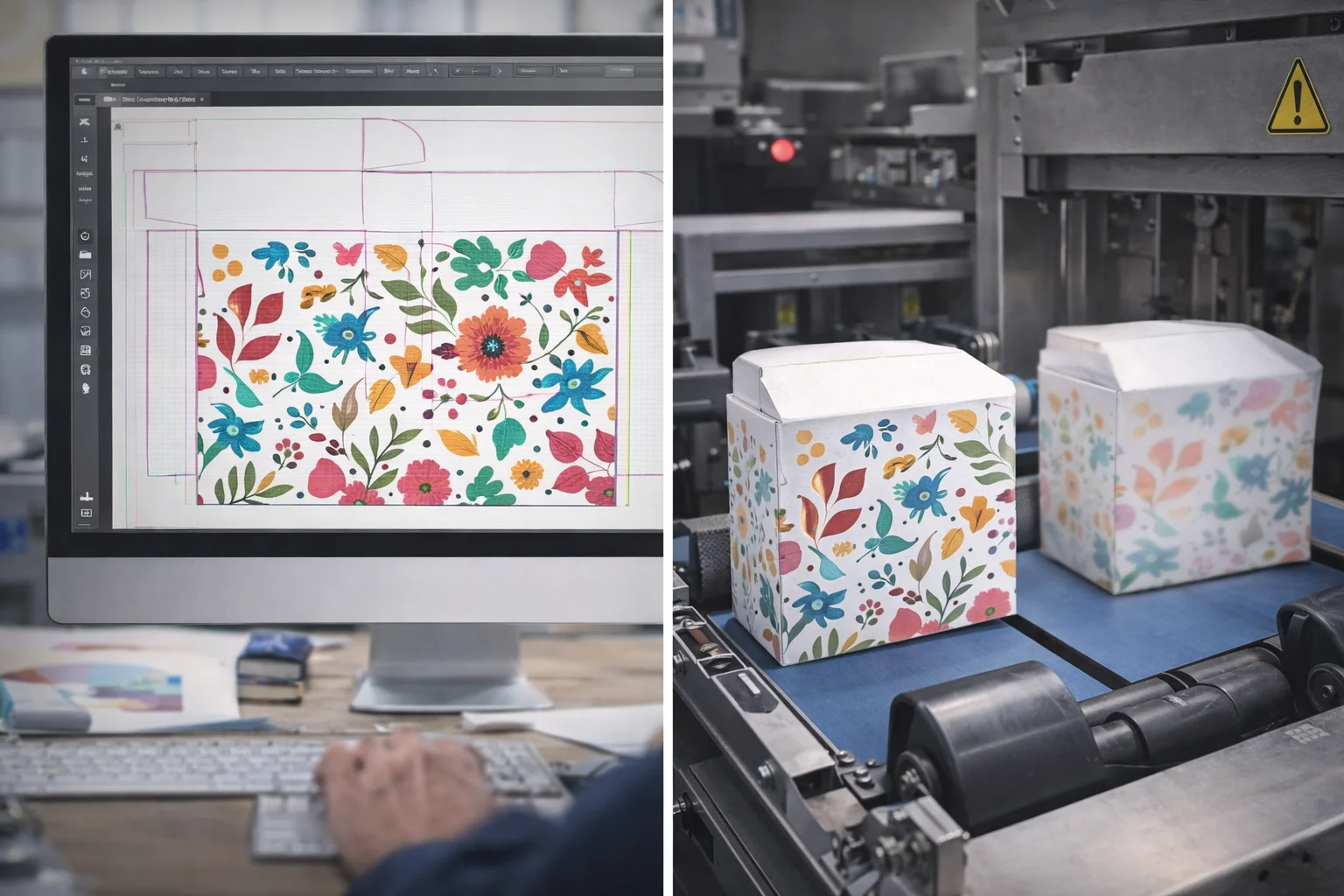 Printing Press Production A close-up of a printing press running