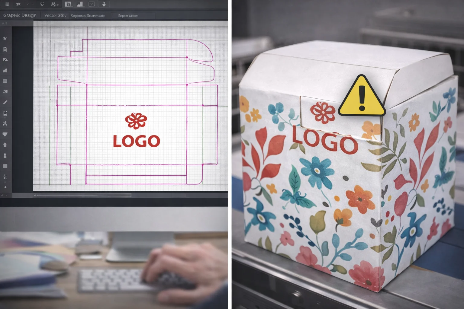 Mailer Box Dieline A mailer box dieline template with artwork on it