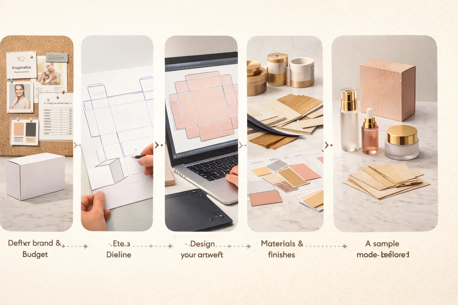Packaging Dieline Design Process A designer working on a packaging dieline on a computer screen
