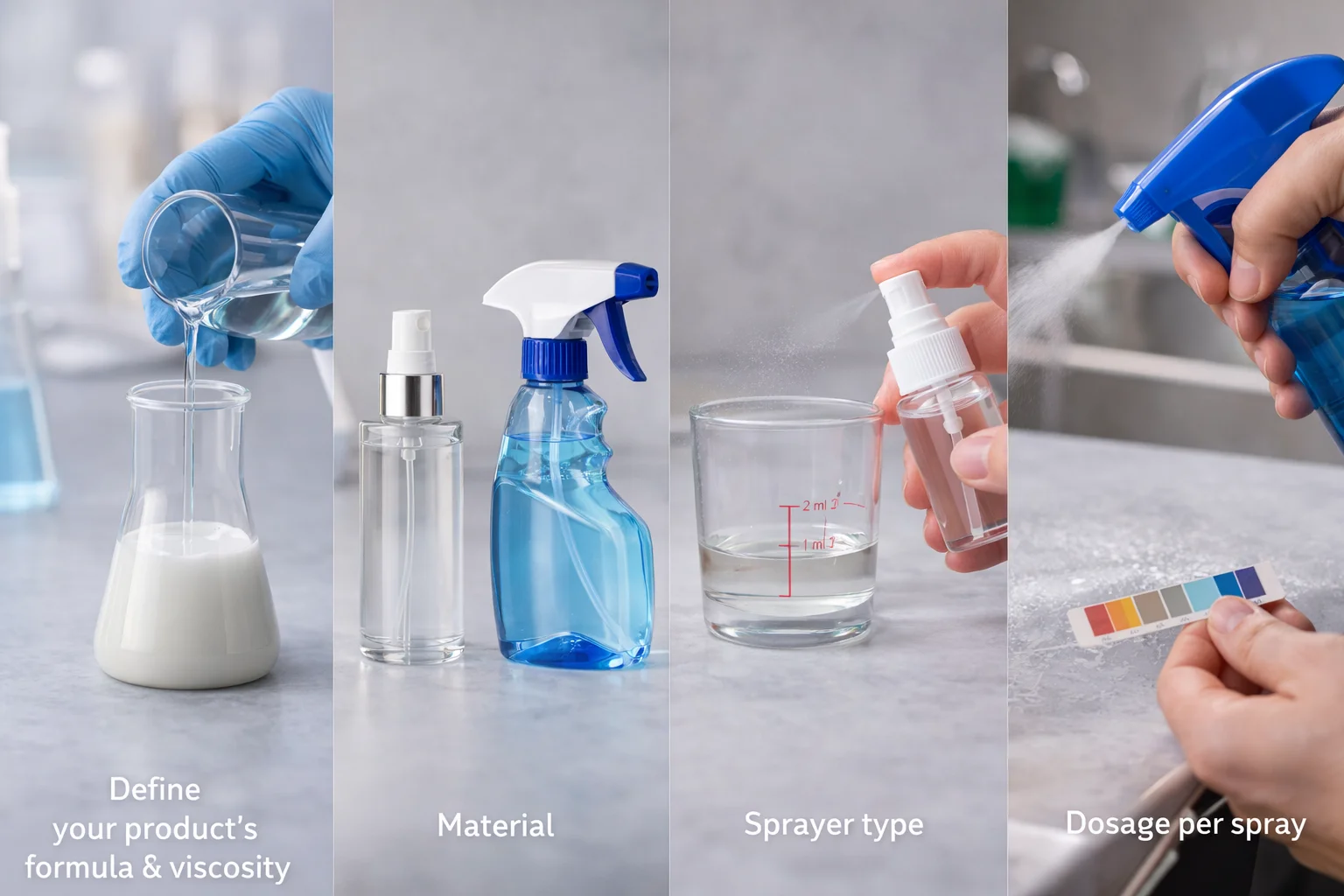 How to Choose a Spray Bottle Guide A step-by-step infographic on choosing a spray bottle