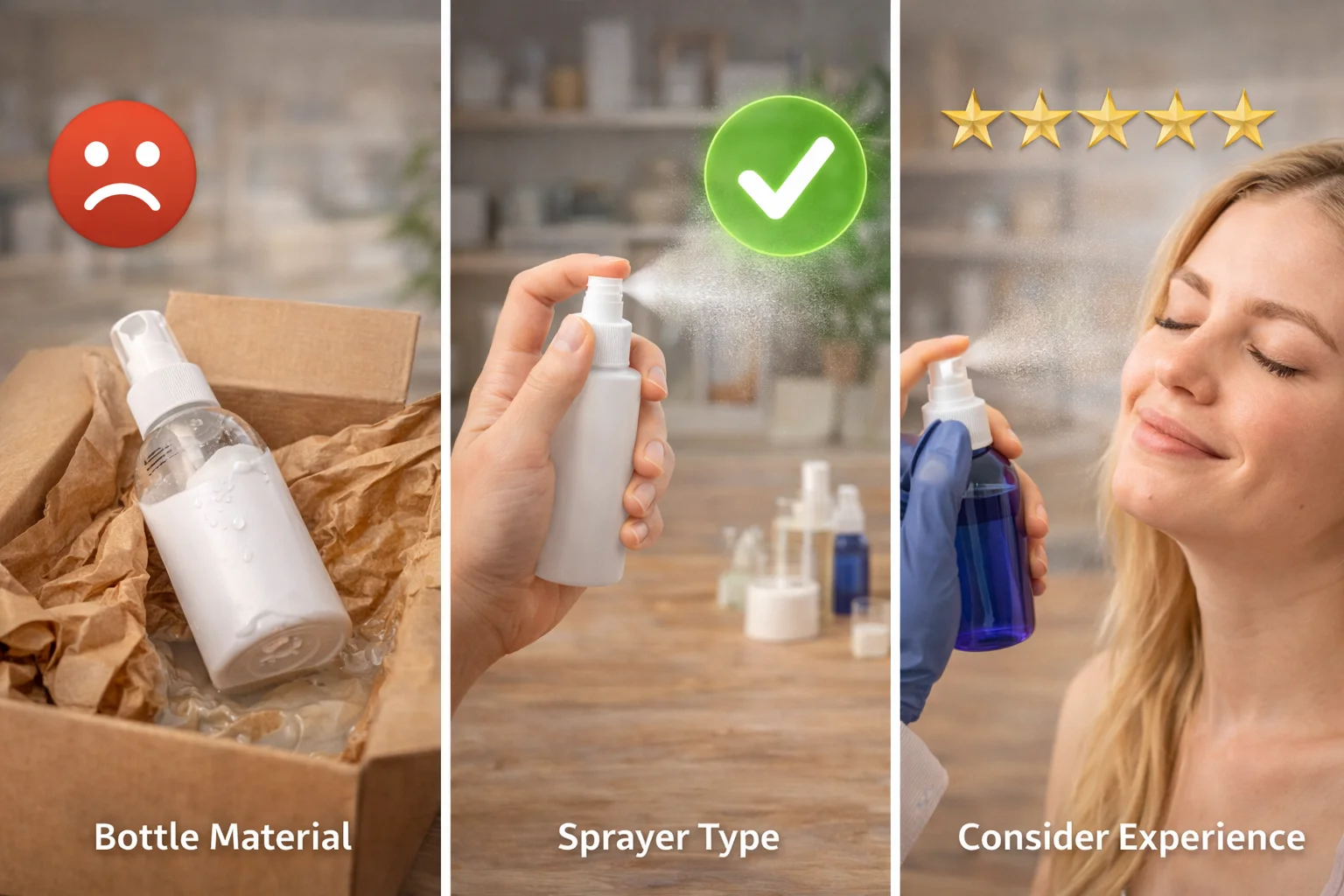 Why Spray Bottles Matter A hand holding a spray bottle, demonstrating its use